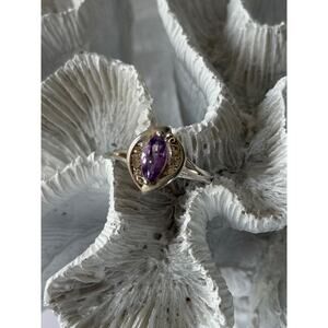 Avon 925 Sterling Silver Amethyst Ring Size 10